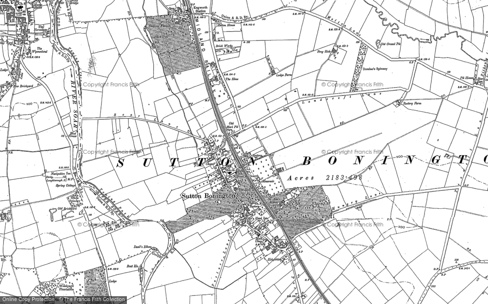 Old Map of Historic Map covering Whatton Ho in 1899