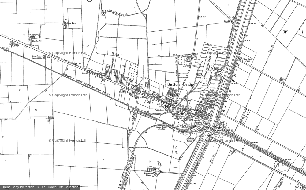 Old Map of Sutton Bridge, 1887 - 1904 in 1887