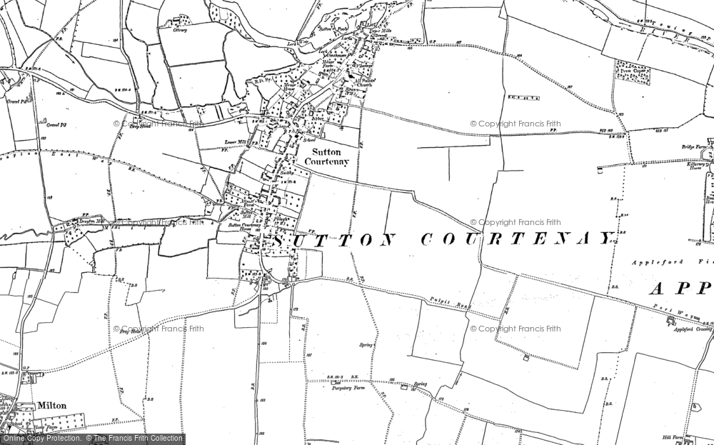 Old Map of Sutton Courtenay, 1898 - 1910 in 1898