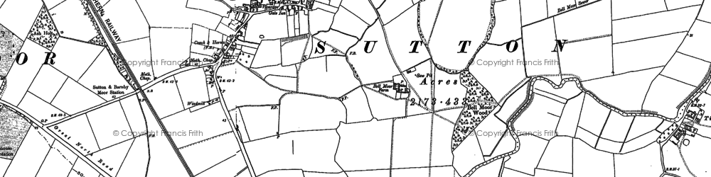 Old map of Sutton Cum Lound in 1885