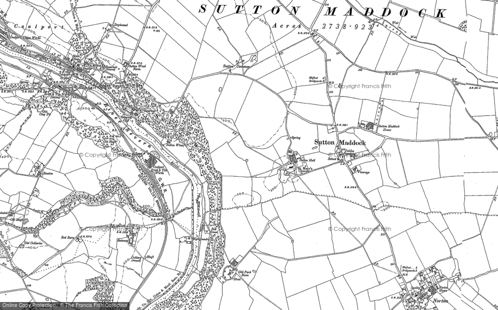 Old Map of Sutton Hall, 1882 in 1882