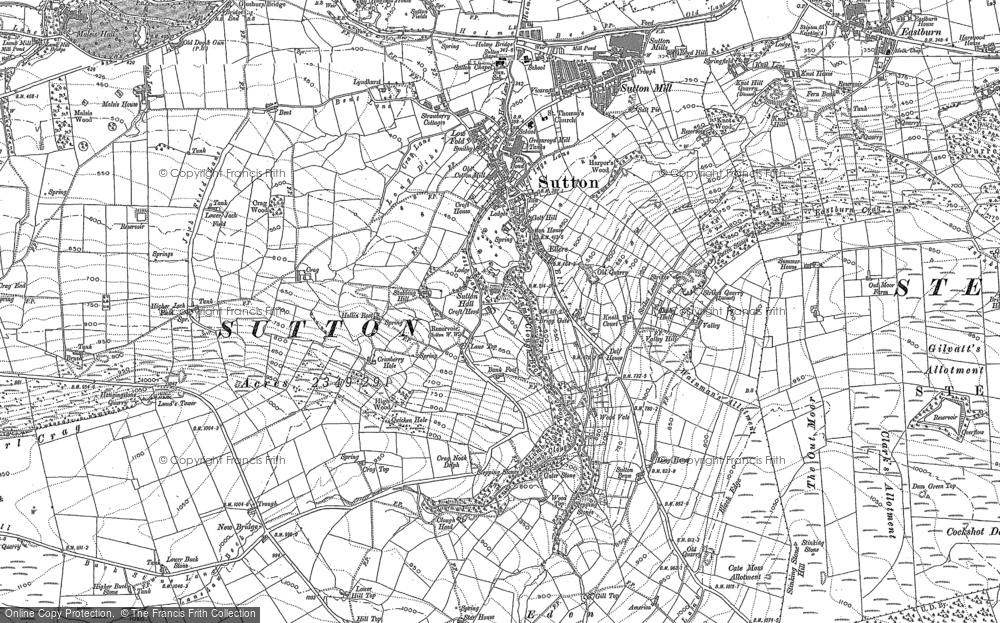 Old Map of Sutton-in-Craven, 1889 - 1892 in 1889
