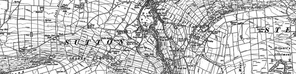 Old map of Sutton-in-Craven in 1889