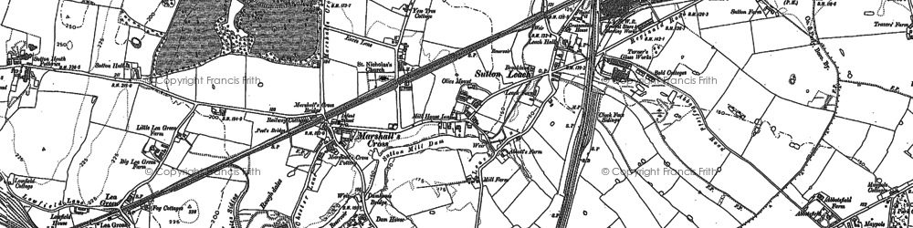 Old map of Sutton Leach in 1891