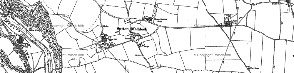 Old map of Sutton Maddock in 1881