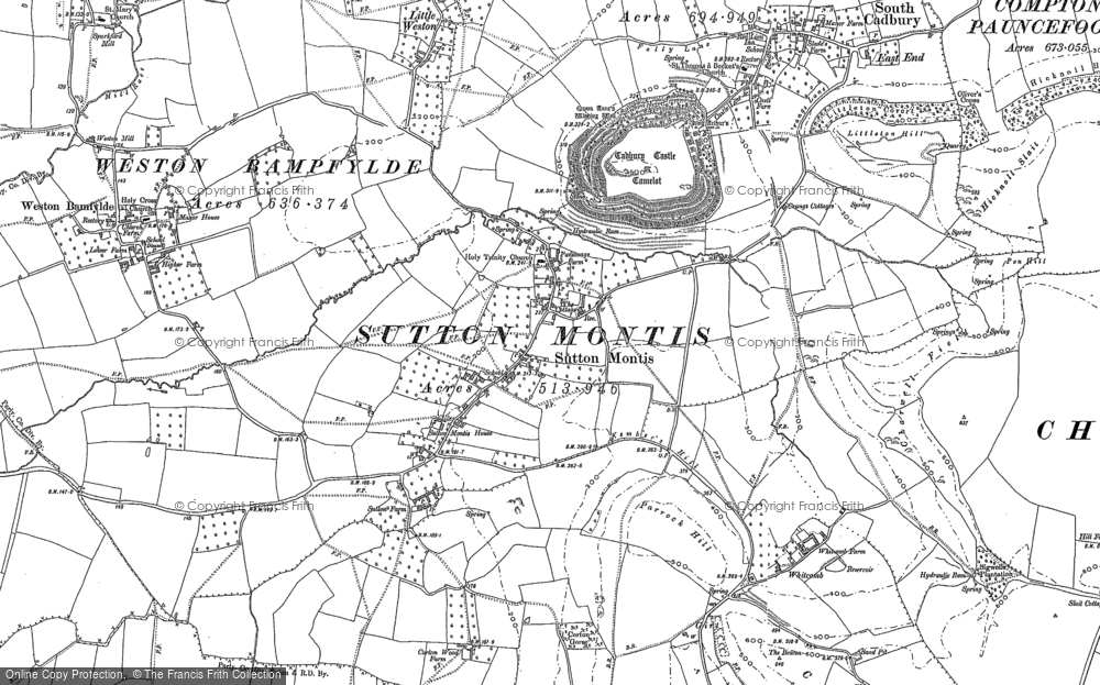 Old Map of Sutton Montis, 1885 in 1885