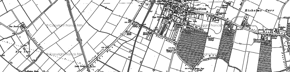 Old map of Sutton-on-Hull in 1889