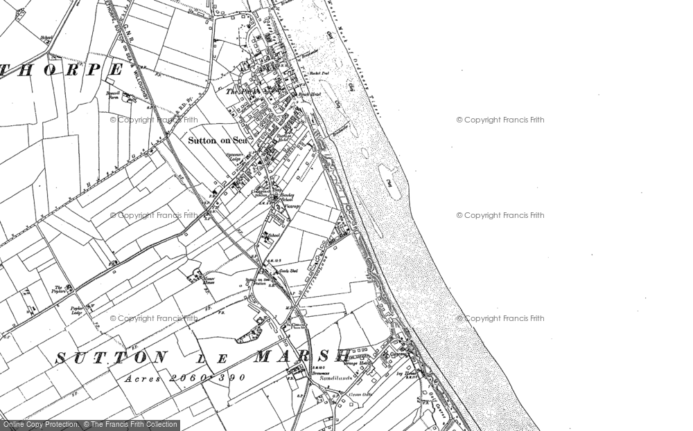 Old Map of Sutton on Sea, 1905 in 1905