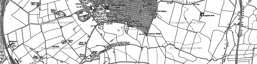 Old map of Sutton Scarsdale in 1876