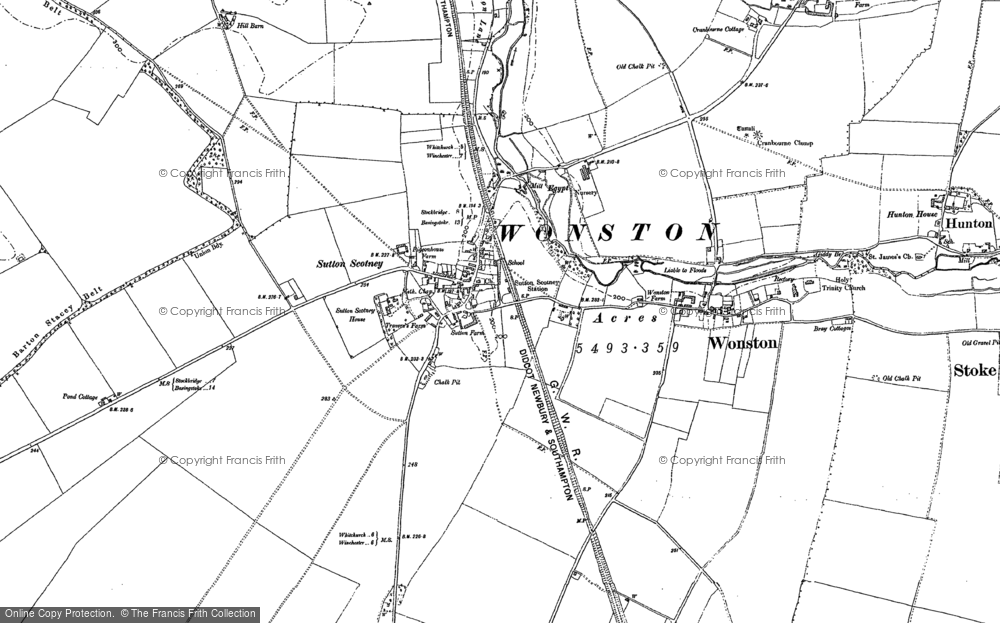 Old Map of Sutton Scotney, 1894 in 1894