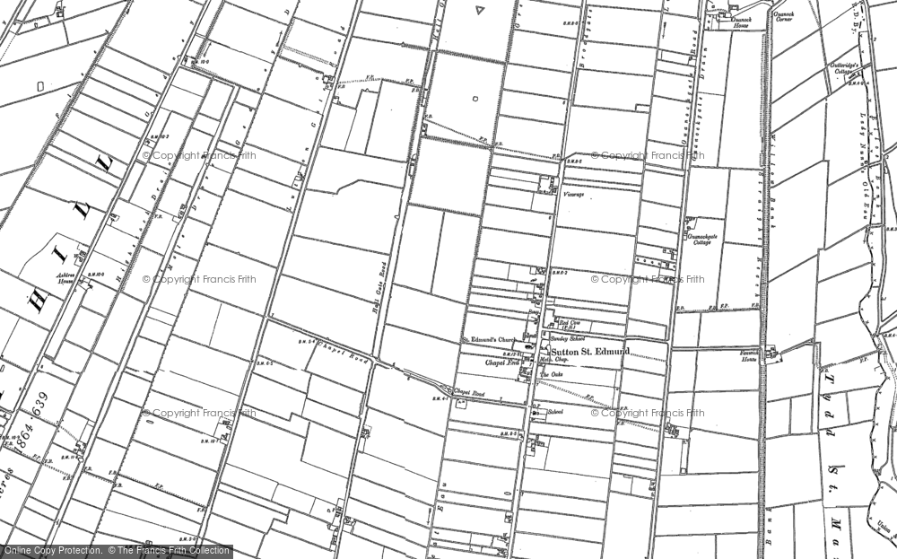 Old Map of Sutton St Edmund, 1900 in 1900