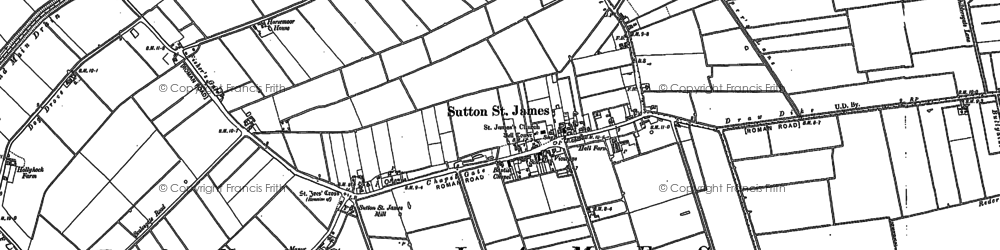 Old map of Sutton St James in 1887
