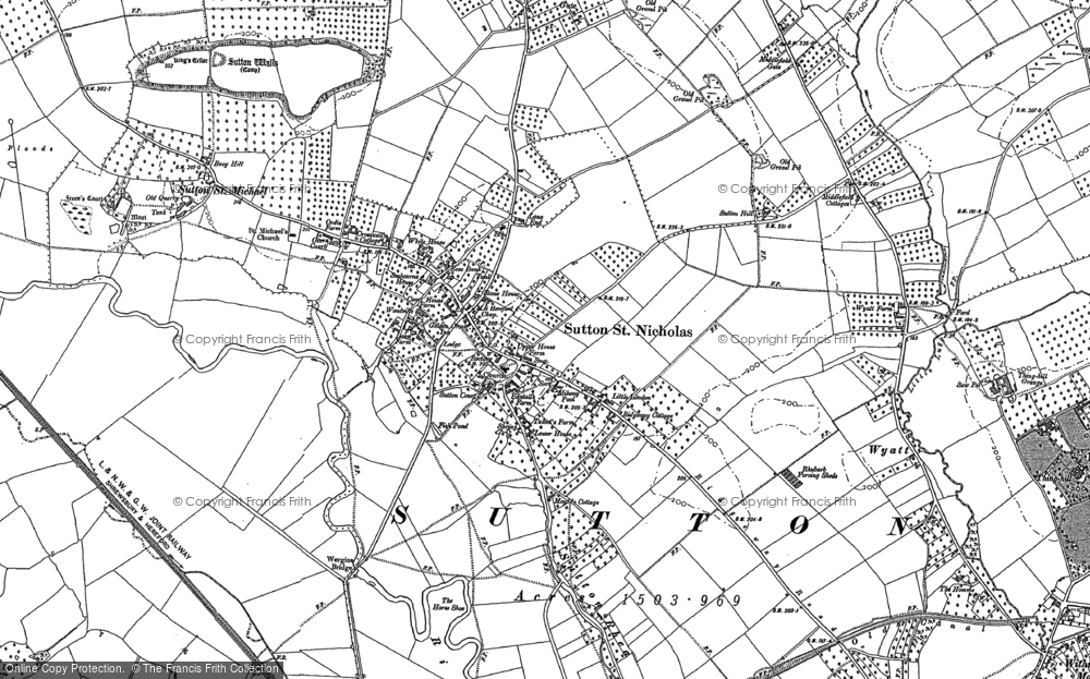Old Map of Historic Map covering Burmarsh in 1886