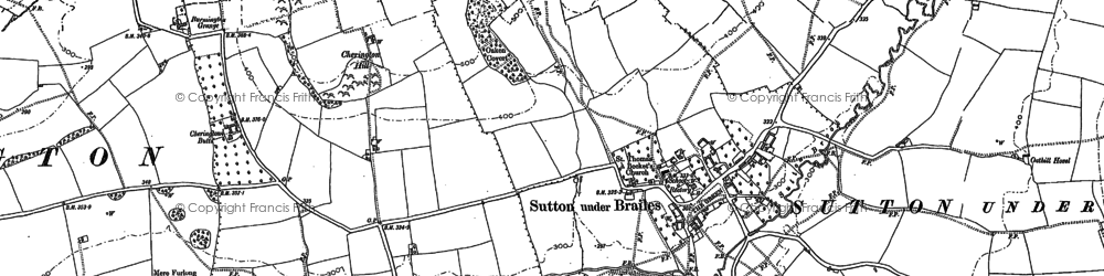 Old map of Sutton-under-Brailes in 1904