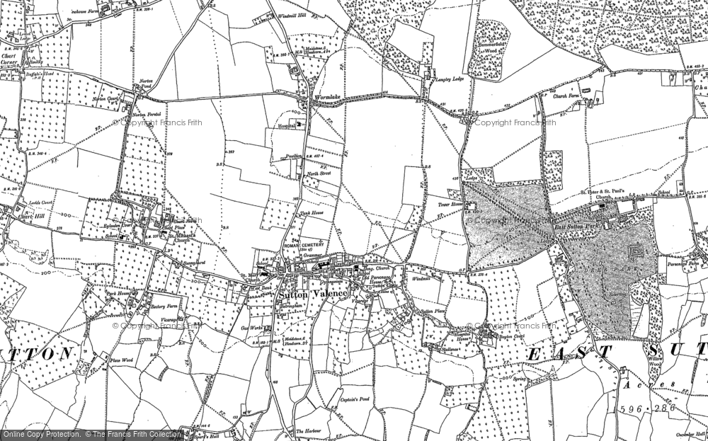 Old Map of Sutton Valence, 1896 in 1896