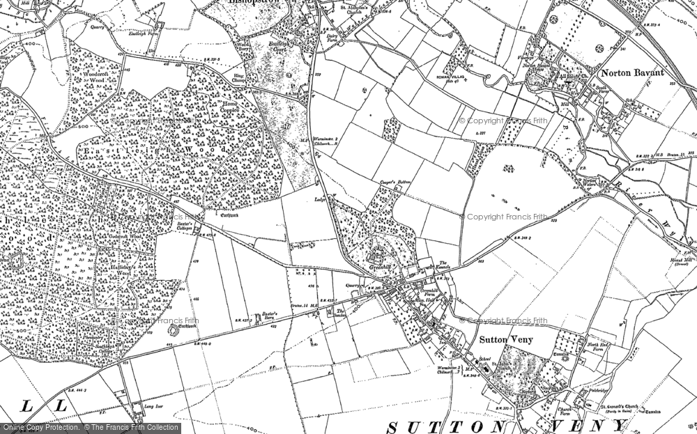 Old Map of Historic Map covering Whiten Hill in 1899