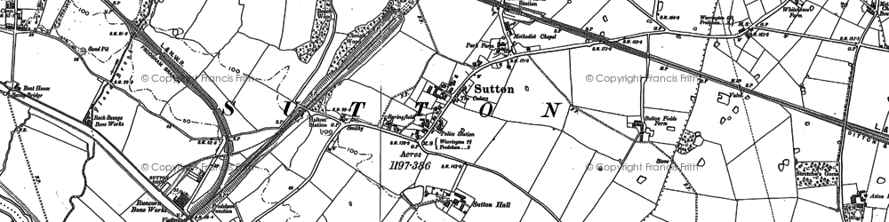 Old map of Sutton Weaver in 1879