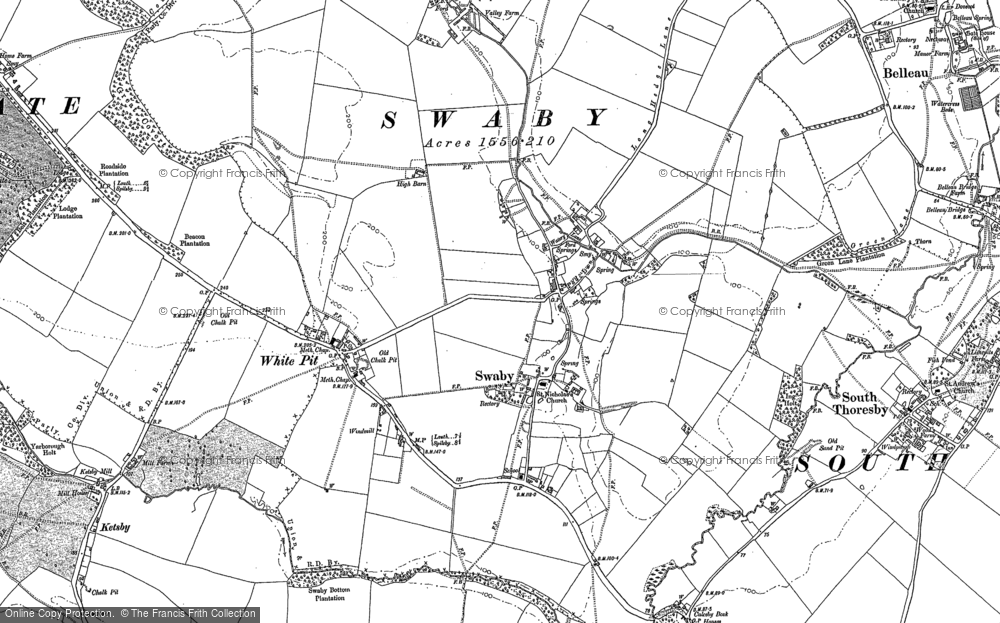 Old Map of Swaby, 1888 in 1888