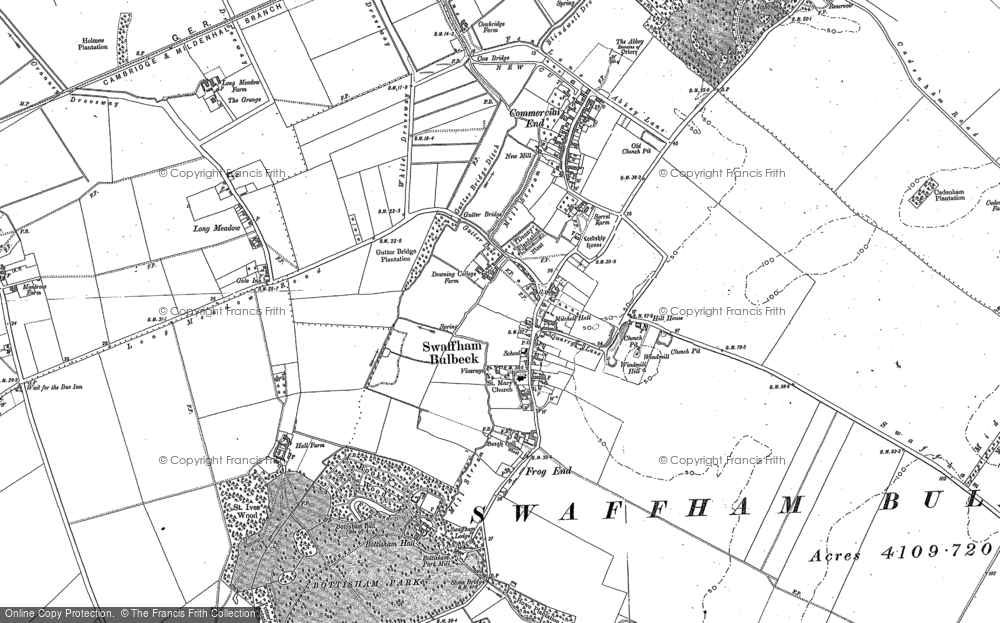 Old Map of Swaffham Bulbeck, 1886 in 1886