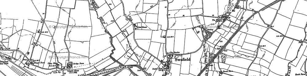 Old map of Bradfield Br in 1884