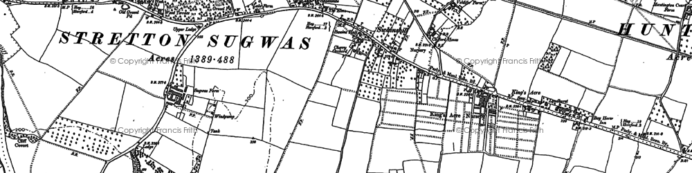 Old map of Sugwas Court in 1886