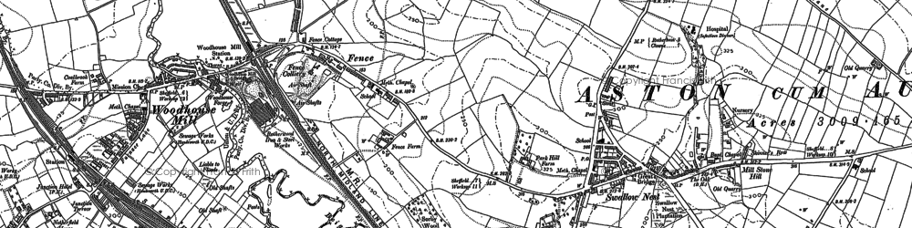 Old map of Swallownest in 1890