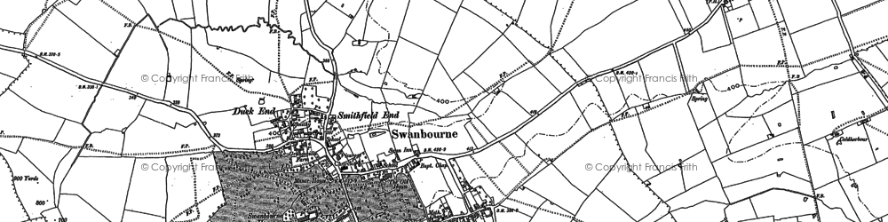 Old map of Duck End in 1898