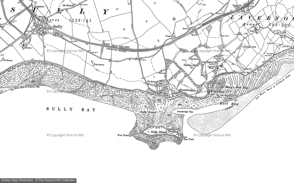 Old Map of Swanbridge, 1915 in 1915