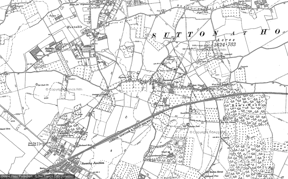 Old Map of Swanley Village, 1895 in 1895