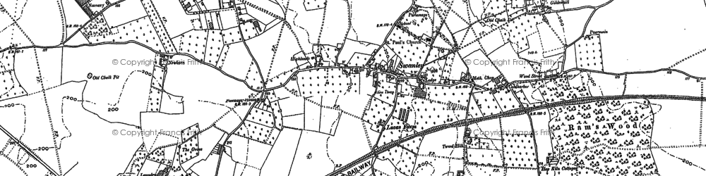 Old map of Swanley Village in 1895