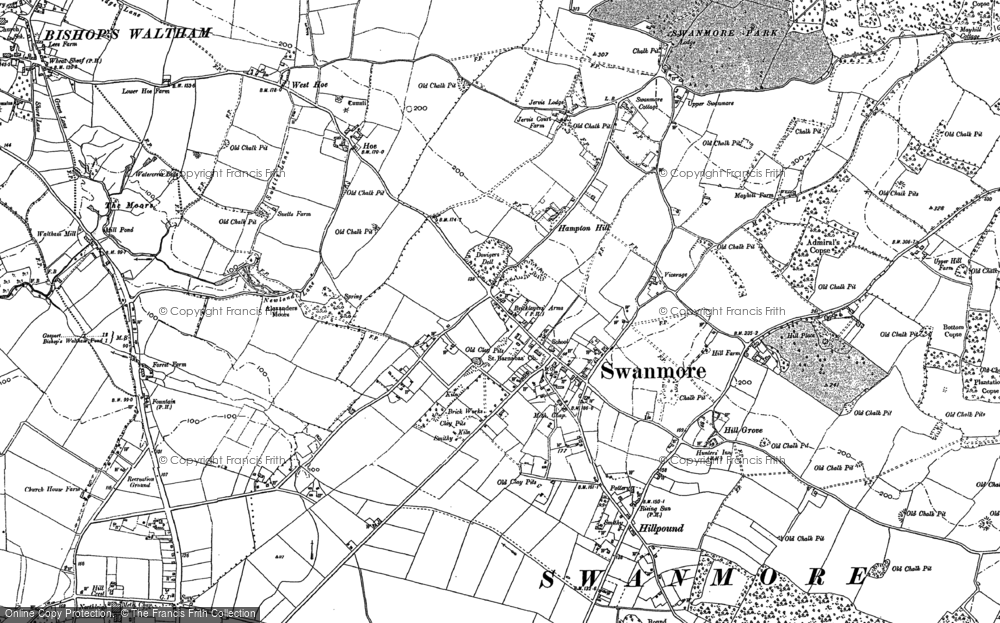 Old Map of Swanmore, 1895 in 1895