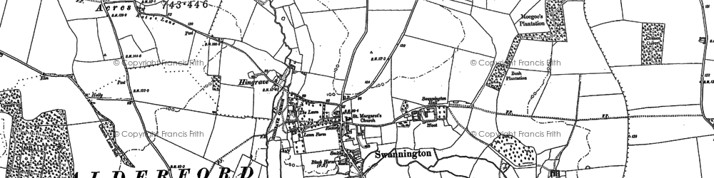 Old map of Swannington in 1882
