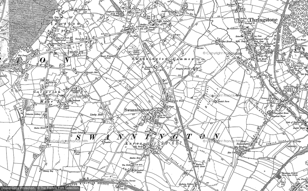 Old Map of Swannington, 1882 - 1901 in 1882