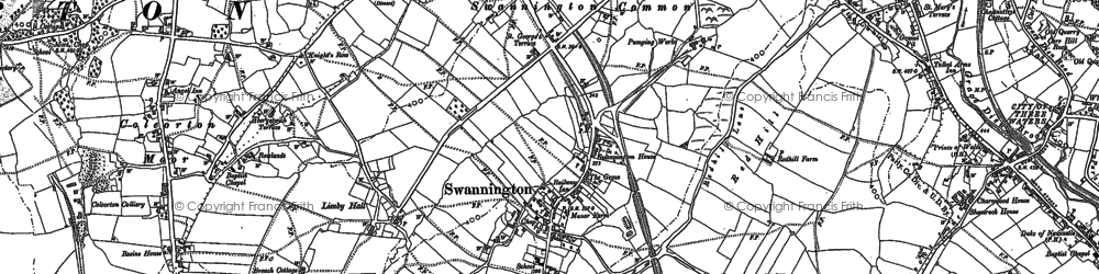 Old map of Swannington in 1882