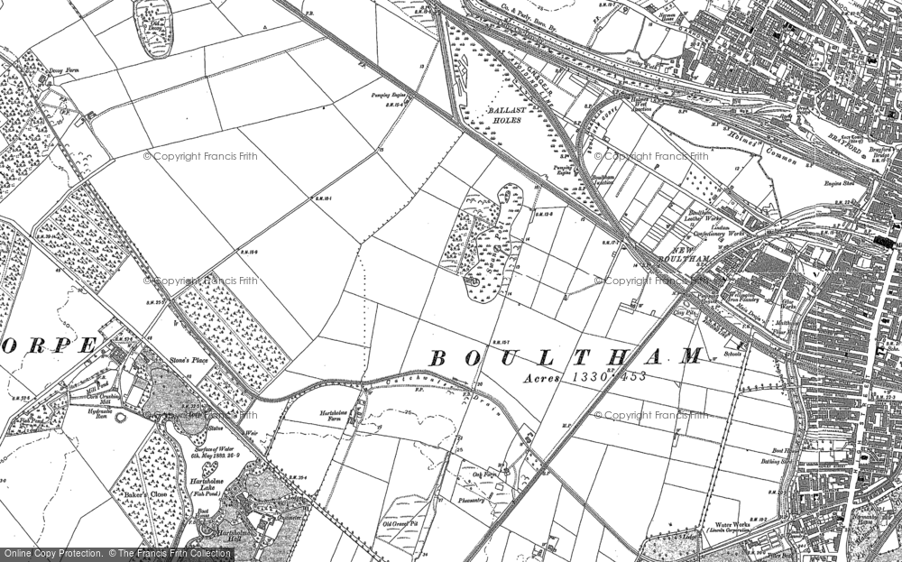 Old Map of Historic Map covering Birchwood in 1886