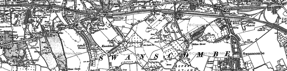 Old map of Swanscombe in 1895