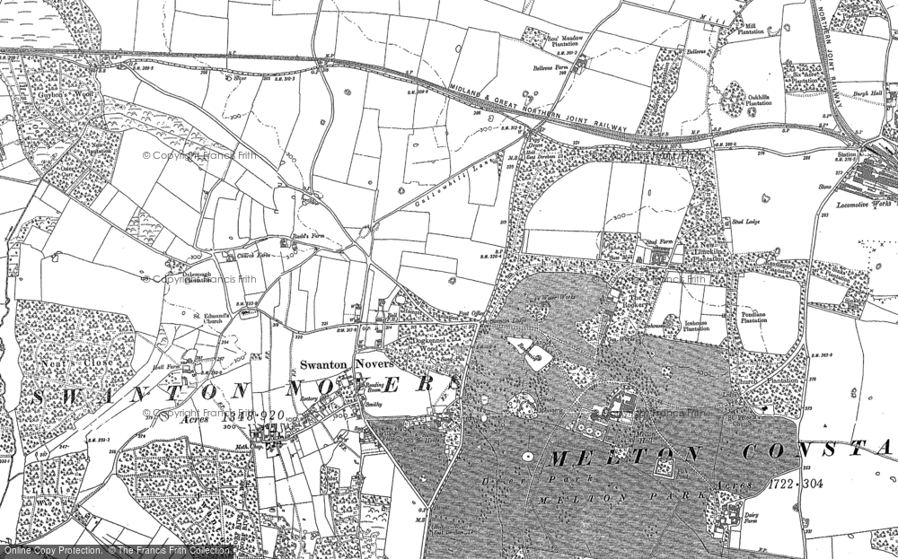 Old Map of Swanton Novers, 1885 in 1885