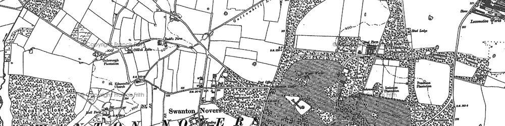 Old map of Swanton Novers in 1885