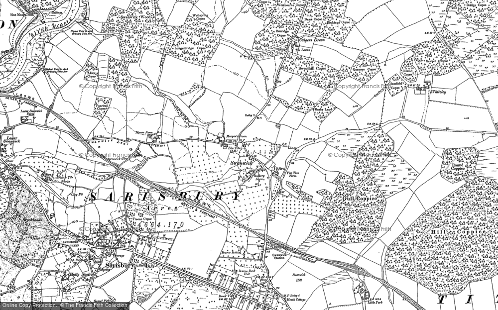 Old Map of Swanwick, 1895 - 1896 in 1895