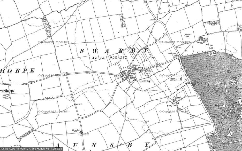 Old Map of Swarby, 1887 in 1887
