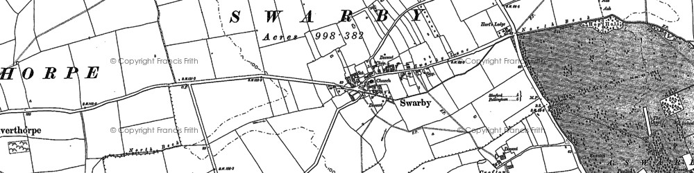 Old map of Swarby in 1887