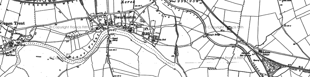 Old map of Swarkestone in 1899