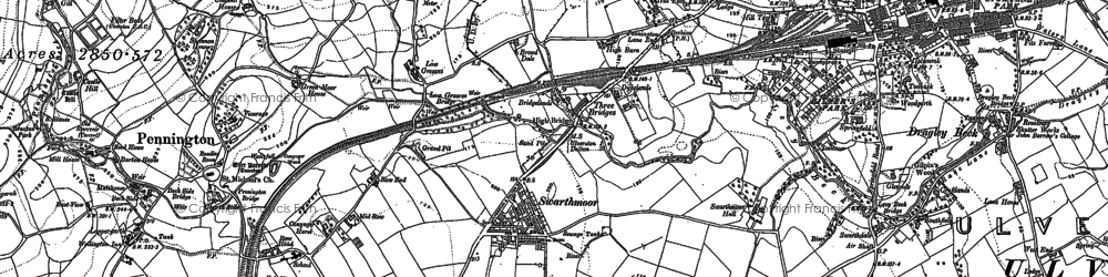 Old map of Swarthmoor in 1847