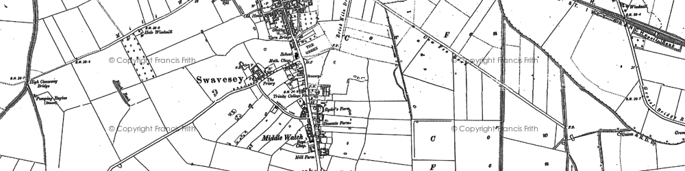 Old map of Swavesey in 1901
