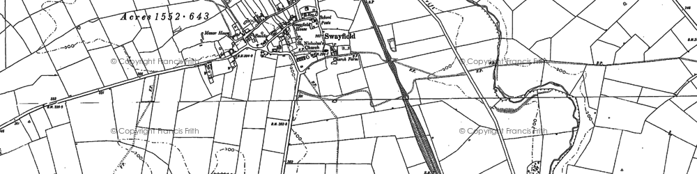 Old map of Swayfield in 1887