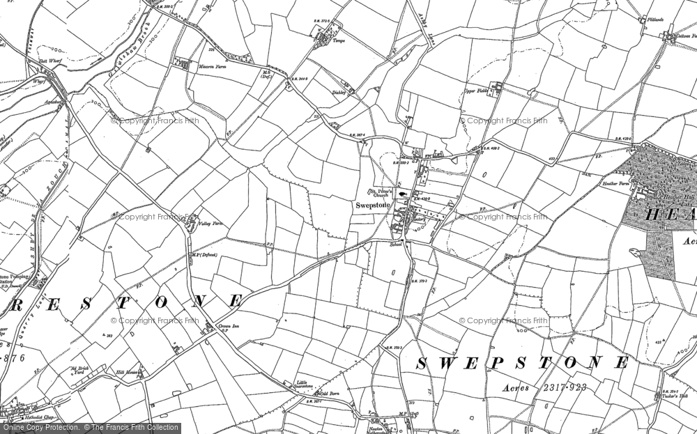 Old Map of Swepstone, 1882 in 1882