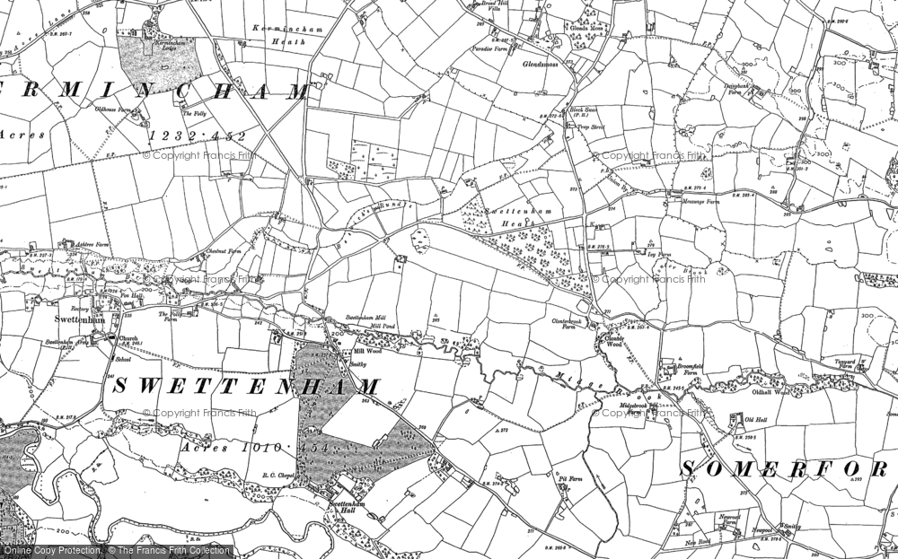 Old Map of Historic Map covering Gleadmoss in 1896