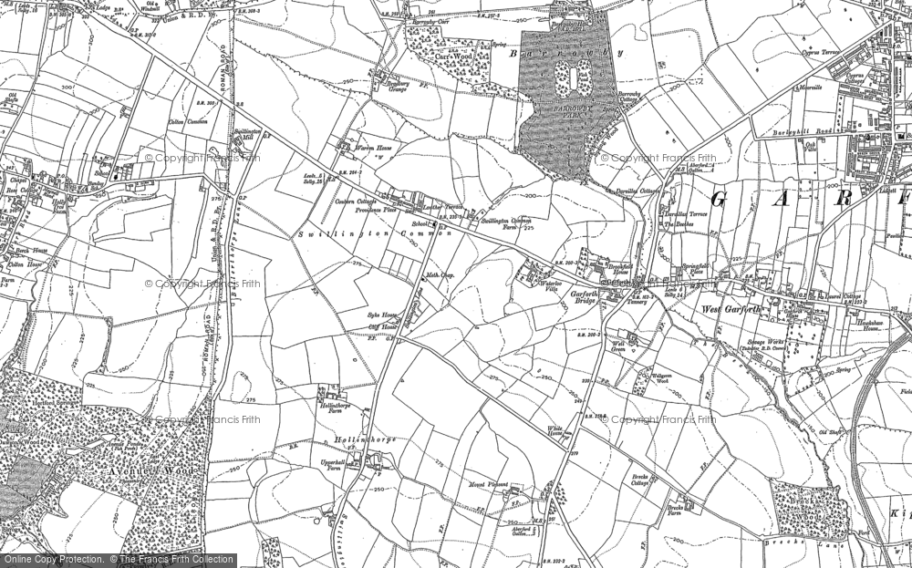 Old Map of Historic Map covering Bradbury Grange in 1890