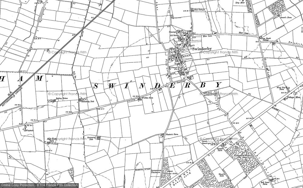 Old Map of Swinderby, 1899 - 1904 in 1899
