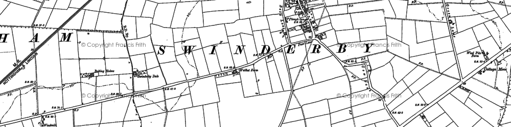 Old map of Swinderby in 1899